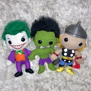 Funko marvel 2011 Hulk Thor and Joker plush